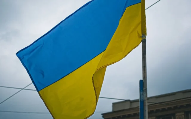 Drapelul Ucrainei în orașul Harkov